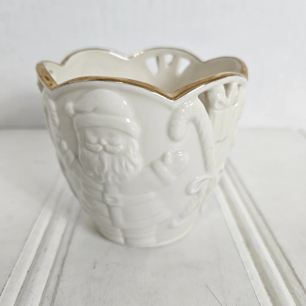 Lenox Merry Lights Santa Votive Candle Holder 3.5